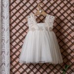 Βαπτιστικό φόρεμα μπεζ-χρυσό