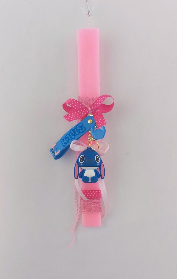 Πασχαλινή Λαμπάδα αρωματική ροζ "Stitch"