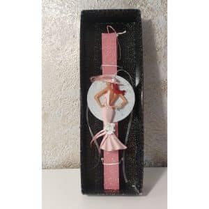 Πασχαλινή λαμπάδα με γκλίτερ/glitter κοπέλα ροζ αρωματική