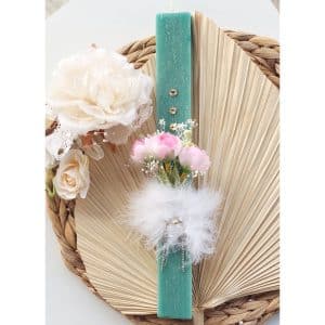 Πασχαλινή Λαμπάδα Αρωματική πράσινη "Λουλούδια"