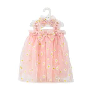 Φόρεμα βρεφικό με μαργαρίτες Ροζ