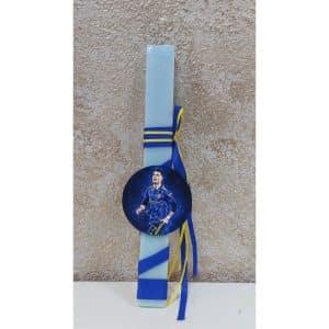 Πασχαλινή Λαμπάδα RONALDO με καδράκι σιελ αρωματική