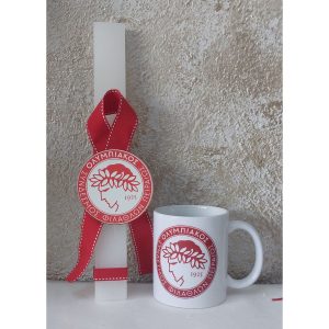 Σετ Πασχαλινής Λαμπάδας ΟΛΥΜΠΙΑΚΟΣ με κούπα